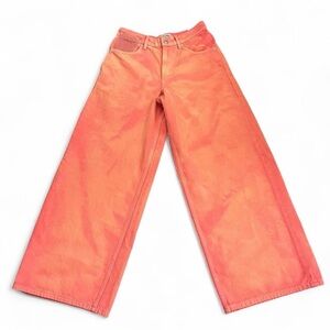 Free People We The Free Waterfall Baggy Wide Leg Jeans Orange